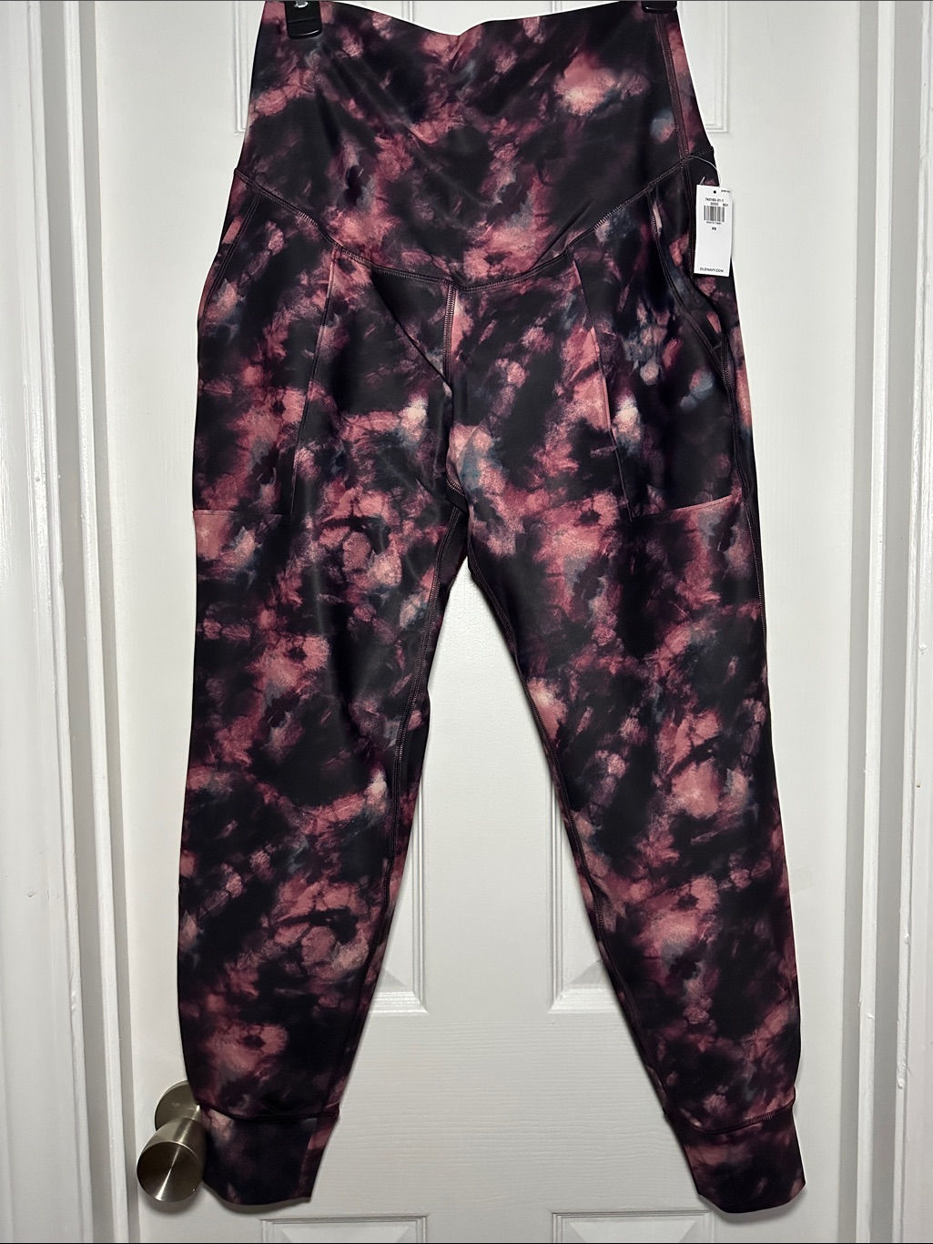 Old Navy Pink And Black Tie-Dye Maternity Jogger Pants